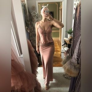 Vintage Sue Wong Evening Gown - Mauve with Crystal Embellishment (Size 4)